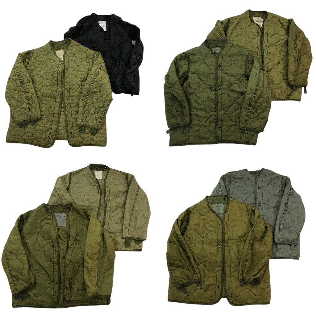 樂天商城 - 古着卸 まとめ売り 米軍実物・民間MIX ミリタリー ライナー 8枚セット ( メンズ M ) キルティング オリーブ 中古 古着 NF0891