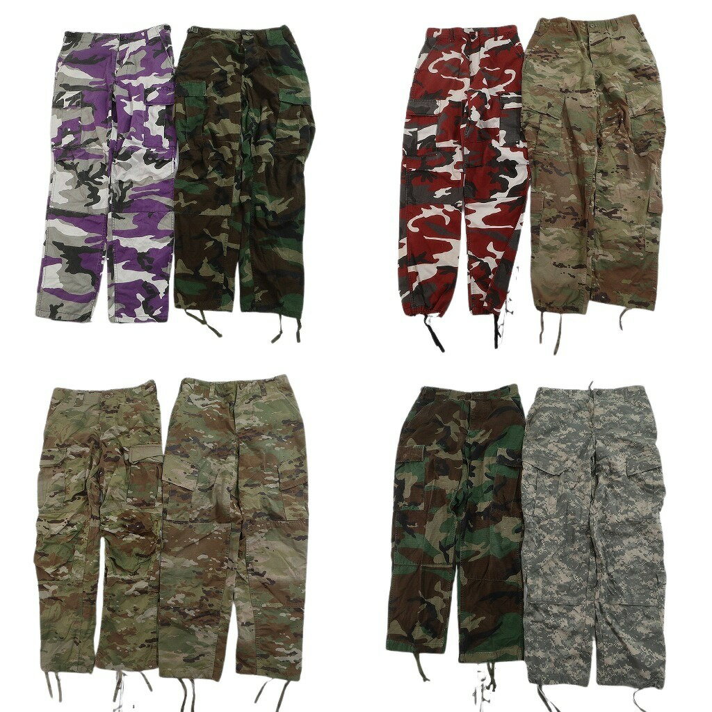乐天商城 - 古着卸 まとめ売り 米軍実物・民間MIX ミリタリー ロングパンツ 8枚セット ( メンズ S ) カーゴ カモ柄 マルチカム 中古 古着 NF0908
