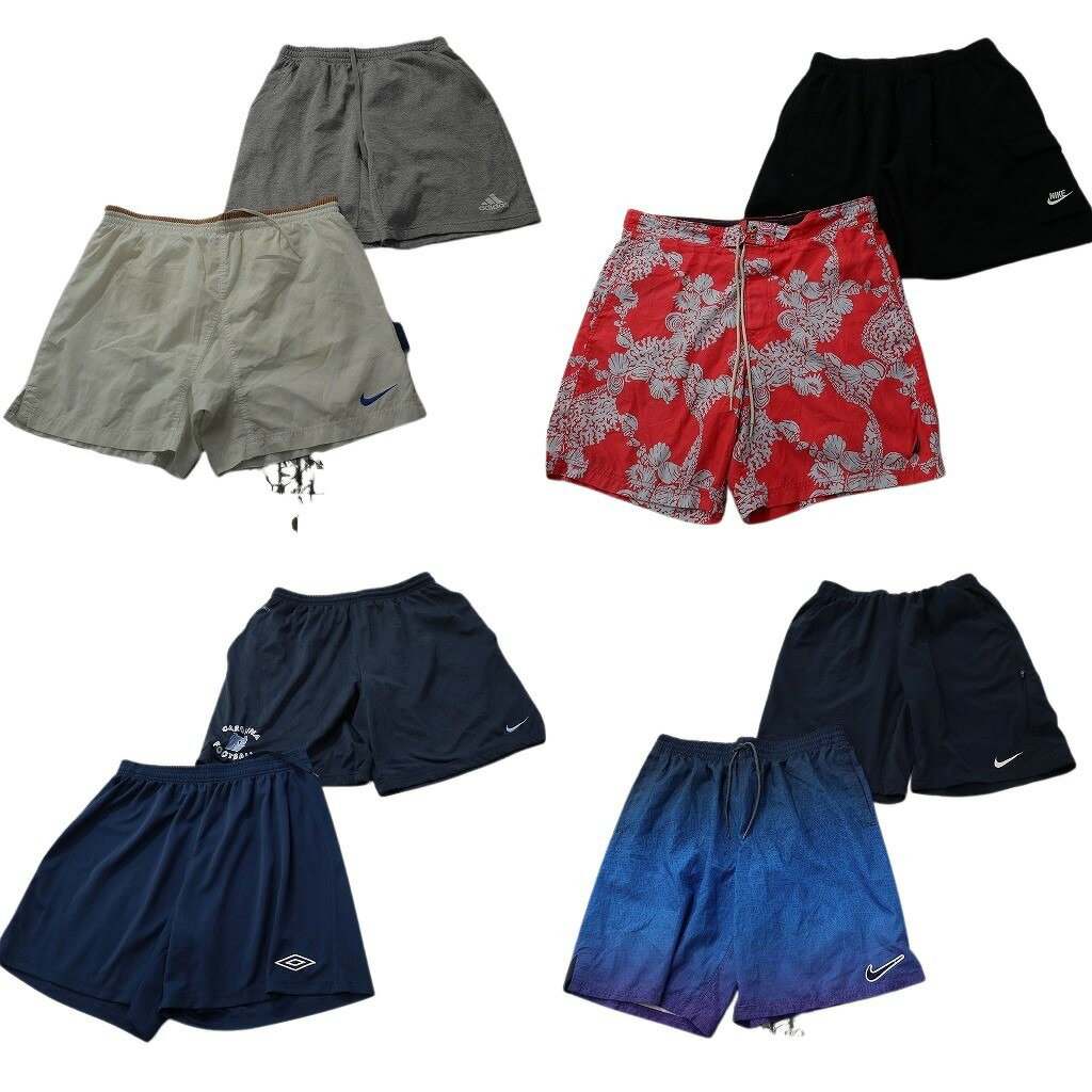 乐天商城 - 古着卸 まとめ売り ブランド ショートパンツ 8枚セット ( メンズ L ) アディダス ナイキ アンブロ ノーティカ 中古 古着 NF0933