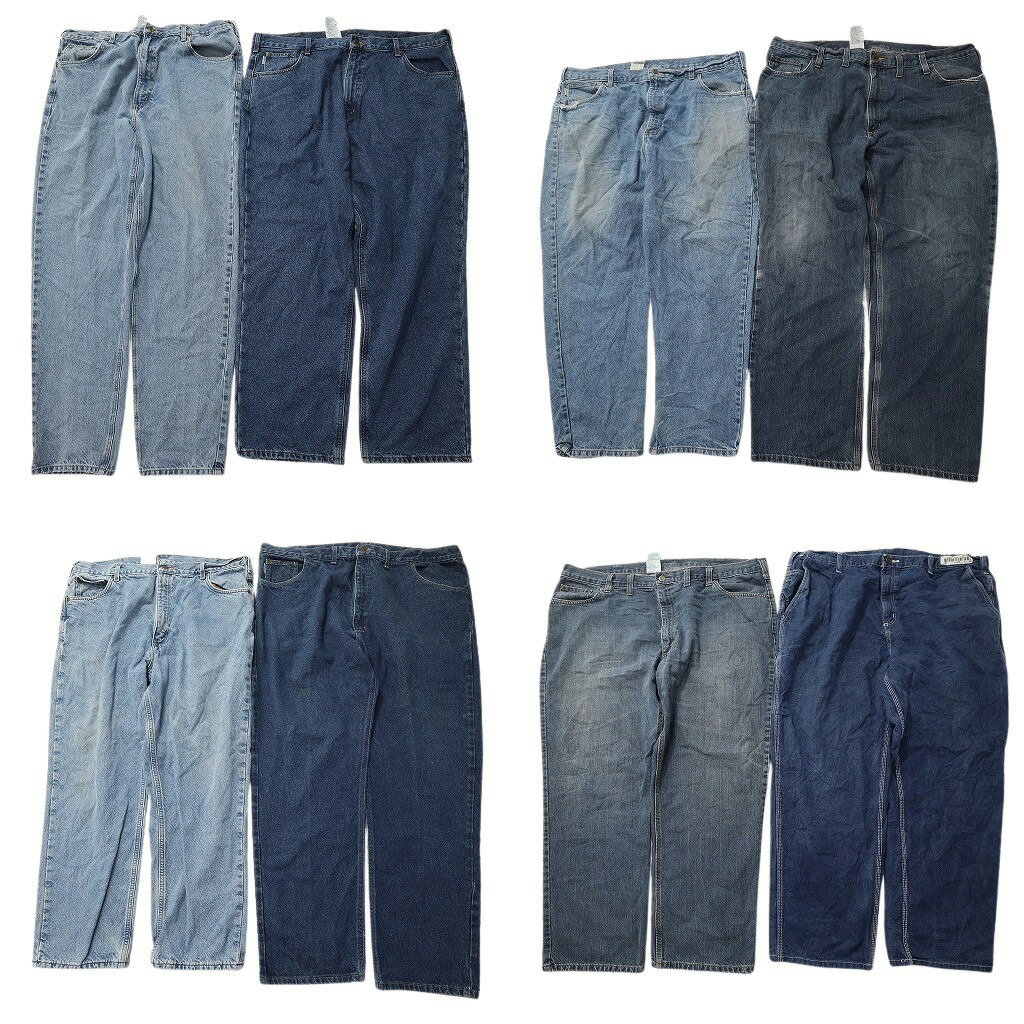 樂天商城 - 古着卸 まとめ売り カーハート デニムパンツ 8枚セット ( メンズ 44/42 ) フェード グランジ インディゴブルー 中古 古着 NF1430