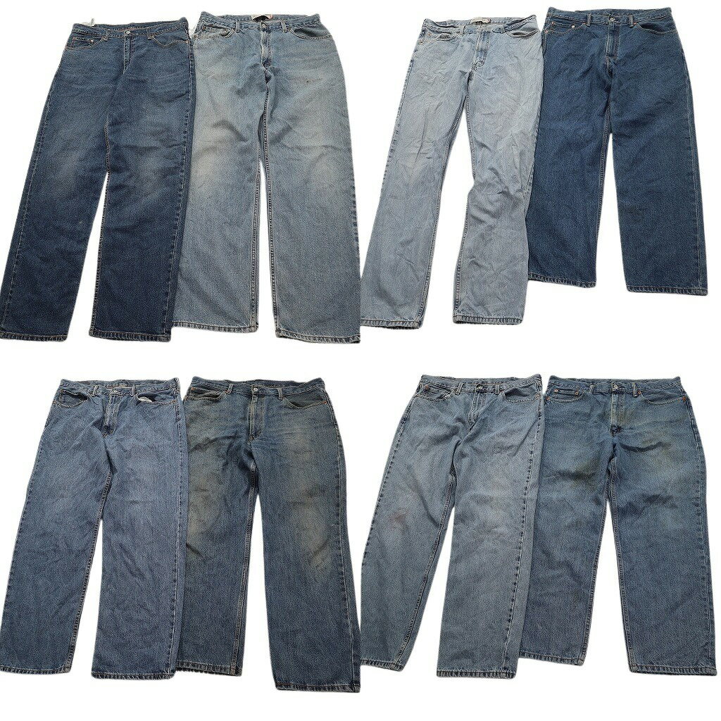 樂天商城 - 古着卸 まとめ売り リーバイス 550・560 デニムパンツ 8枚セット ( メンズ 38 ) ワイド リラックス ジッパーフライ 中古 古着 NF1466