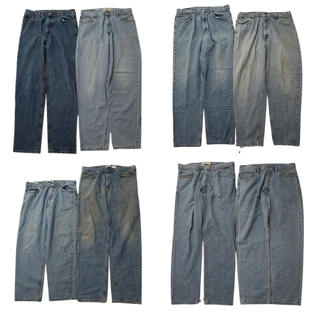 乐天商城 - 古着卸 まとめ売り リーバイス 550・560 デニムパンツ 8枚セット ( メンズ 36/38 ) ワイド リラックス ジッパーフライ 中古 古着 NF1524