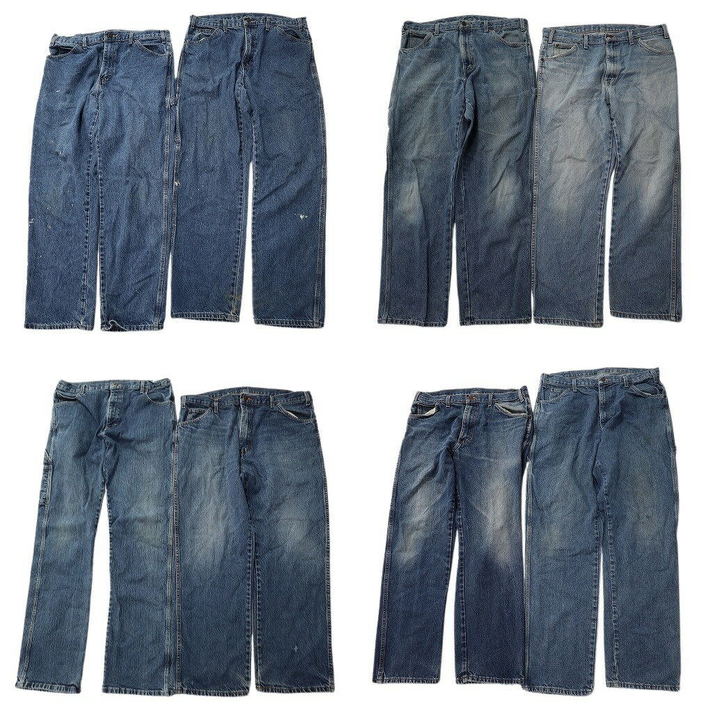 乐天商城 - 古着卸 まとめ売り ディッキーズ デニムパンツ 8枚セット ( メンズ 36 ) インディゴブルー ワイド ストレート 中古 古着 NF1648
