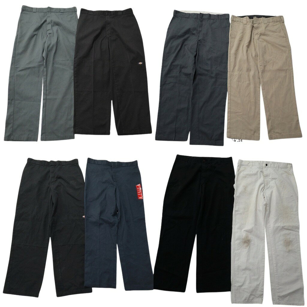 樂天商城 - 古着卸 まとめ売り ディッキーズ パンツ 8枚セット ( メンズ 38 ) デッドストック ホワイト ワーク ダブルニー ブラック 中古 古着 NF1843