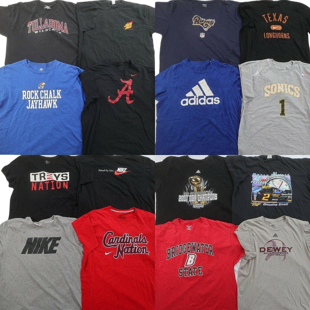 DESCRIPTION 商品名古着卸 まとめ売り ブランドMIX Tシャツ 16枚セット ( メンズ 2XL ) LEE チャンピオン Nikeアディダス サンタクルーズ 中古 古着 NF3122 性別メンズ※記載のない性別の商品が含まれてる場合がございます。 サイズ/枚数2XL-16枚※サイズ表記のないものを、こちらの主観で振り分ける場合もあります。 合計枚数16枚セット その他 状態全て検品済み、経年の着用感、多少の汚れ、ダメージが含まれます。ジャンクや酷いダメージは取り除いております。 ※あくまで人の手での選別という点ご理解頂き、見落としレベルはご了承下さい。 商品管理番号NF3122 ABOUT ITEM商品撮影時の照明やお使いのモニター・ブラウザ等ご覧いただく環境により実物と商品画像の色が多少異なる場合がございます。全てアメリカからの輸入品ですがブランドやアイテムによりそれぞれサイズ感が異なります。生地の伸縮や厚み等、測定に多少の誤差が生じる場合がございますが、表記サイズと合わせまして実寸値を記載させていただいておりますので必ずご確認ください。新品や未使用品と記載があるもの以外は全て中古品ですので、程度は異なりますが使用感がございます。状態は慎重に確認し商品説明や画像により記載しておりますが、全てを記載することは中古品の特性上困難です。ご不明な点やご質問がございましたらお気軽にお問い合わせください。