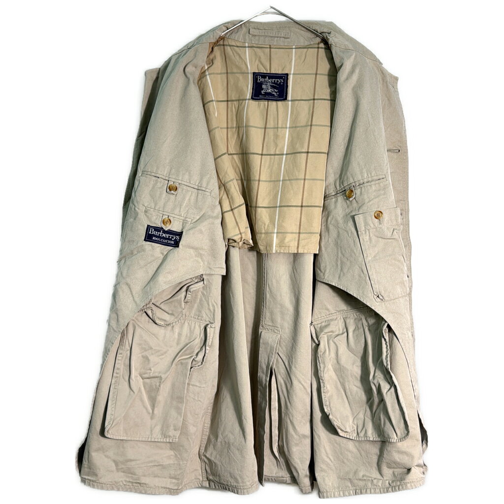 90年代 イングランド製 Burberrys バーバリーズ ハーフコート 大きいサイズ ベージュ(メンズ 56)中古 古着 Y5 heb-webstore-10247134 YAMAHISA USEDCLOTHINGSHOP サンプル画像3