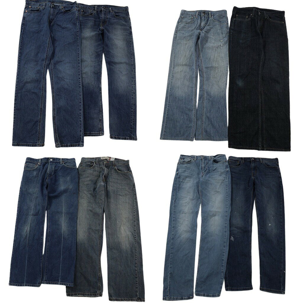 乐天商城 - 古着卸 まとめ売り リーバイス 品番MIX デニムパンツ 8枚セット ( メンズ 32 ) 514 517 527 569 541 ブーツカット ヒゲ 中古 古着 NF3270
