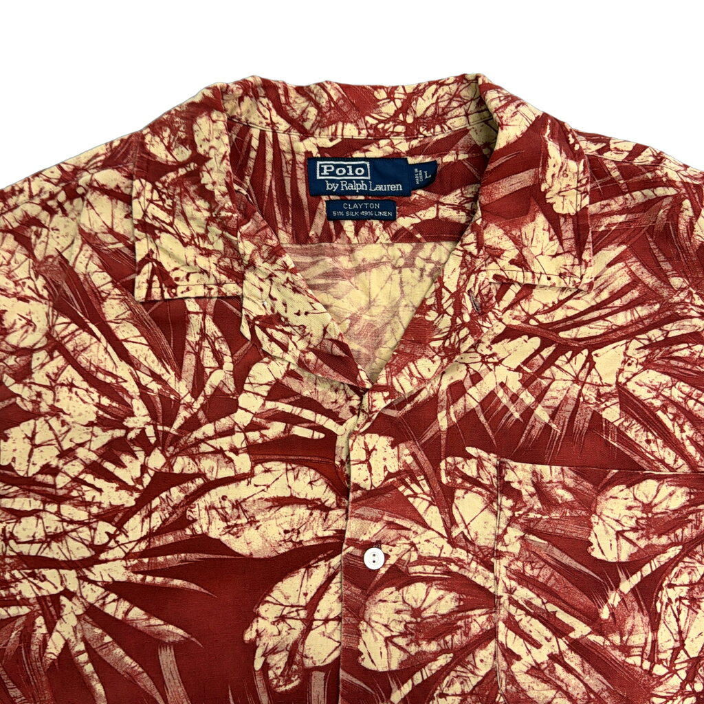 Polo by Ralph Lauren ポロ ラルフローレン CLAYTON シルクリネンシャツ 花柄 レッド(メンズ L)中古 古着 Y5594 heb-webstore-10249332 YAMAHISA USEDCLOTHINGSHOP サンプル画像3