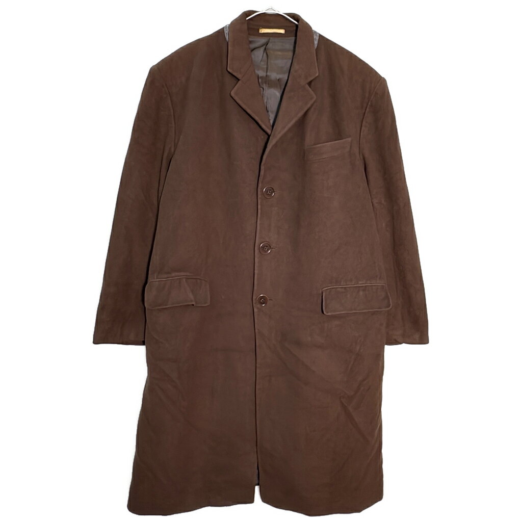 YVES SAINT LAURENT イヴ サンローラン ウールカシミヤ チェスターコート ブラウン(メンズ M相当)中古 古着 Y5644