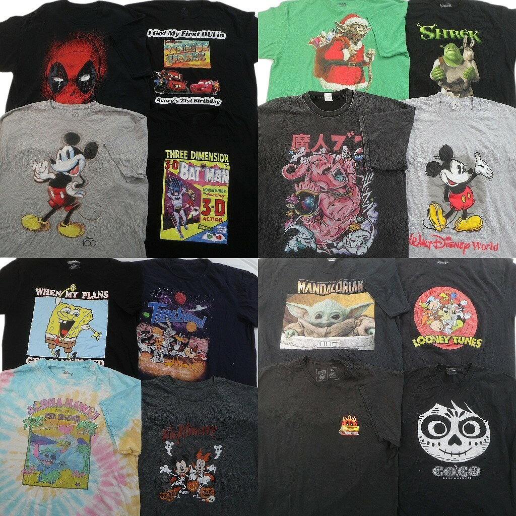 古着卸 まとめ売り キャラクター Tシャツ 16枚セット ( メンズ XL ) ルーニーチューンズ  ...