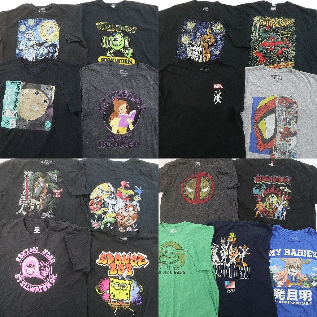 古着卸 まとめ売り キャラクター Tシャツ 17枚セット ( メンズ XL/2XL ) スターウォー ...
