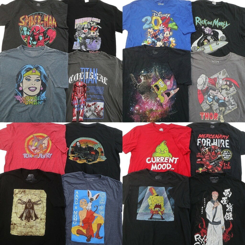 古着卸 まとめ売り キャラクター Tシャツ 16枚セット ( メンズ L ) デッドプール スポンジ ...