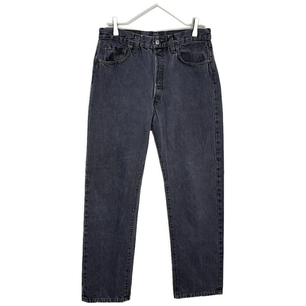 80年代 USA製 Levi's リーバイス 501 デニムパンツ 先染め ブラック(メンズ W33 L30)中古 古着 Y6643