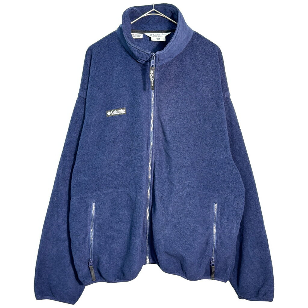 90年代 Columbia コロンビア フリースジャケット アウトドア ネイビー(メンズ XL)中古 古着 Y7790