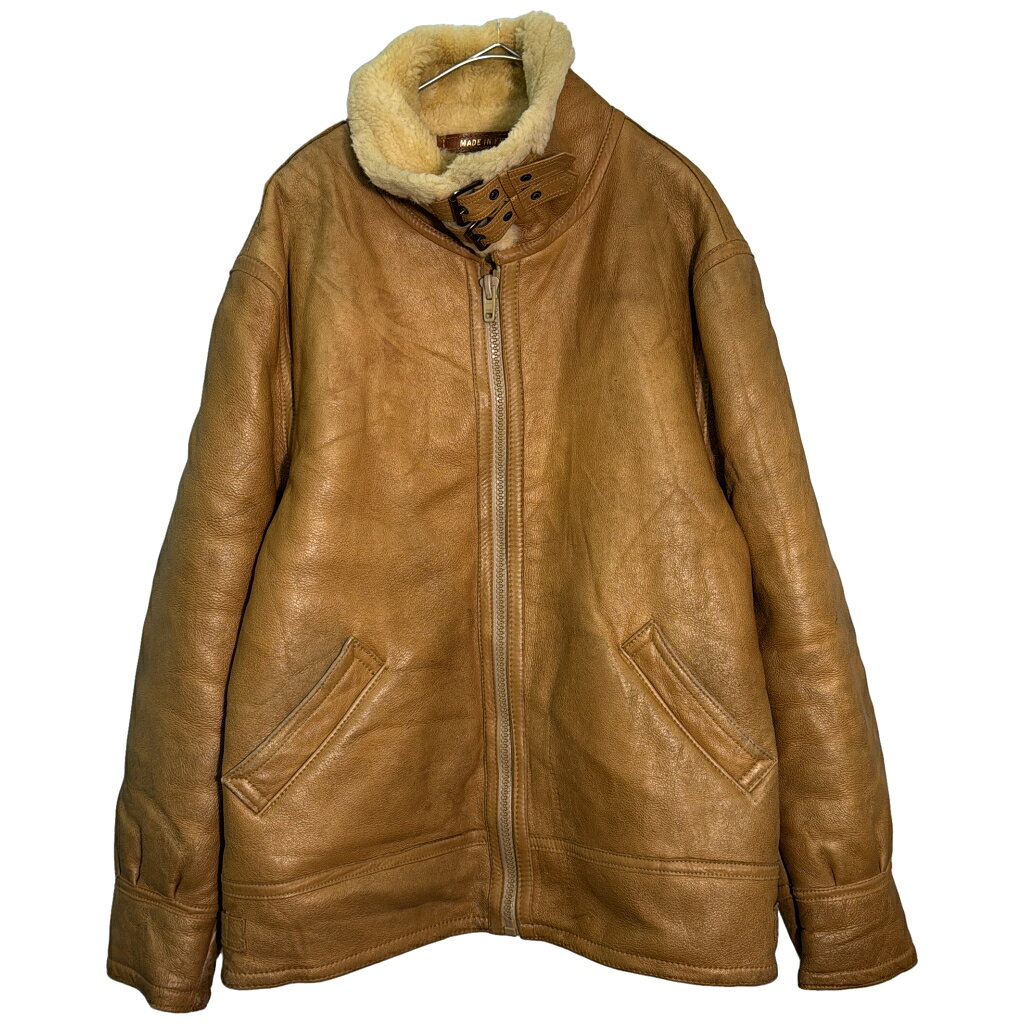 VINTAGE レザーボアジャケット ブラウン シープスキン VINTAGE