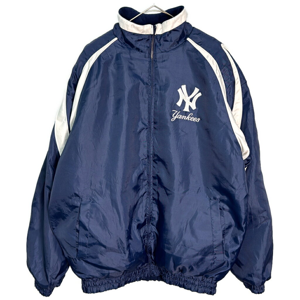 00年代 GENUINE MERCHANDISE MLB ニューヨーク・ヤンキース リバーシブル スタジアムジャケット メジャーリーグ(メンズ M)中古 古着 Y8083