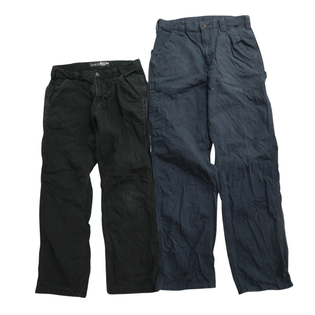 YAMAHISA USEDCLOTHINGSHOPの古着卸 まとめ売り カーハート パンツ 8枚セット ( メンズ 32 ) ペインティング Wサーク ハンマーループ ブラック 中古 古着 NF9933｜アングル3
