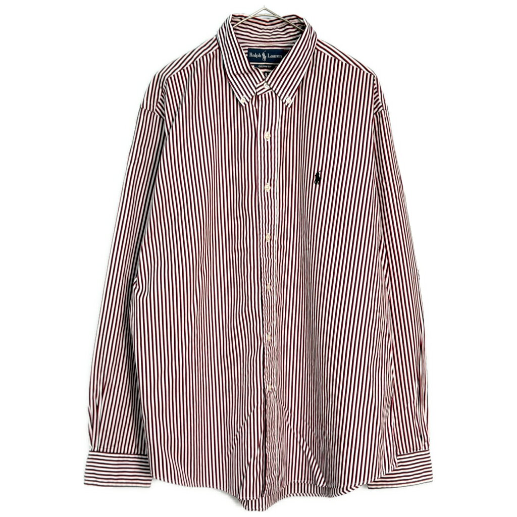 楽天市場】ラルフローレン シャツ ストライプ（カラーレッド）の通販