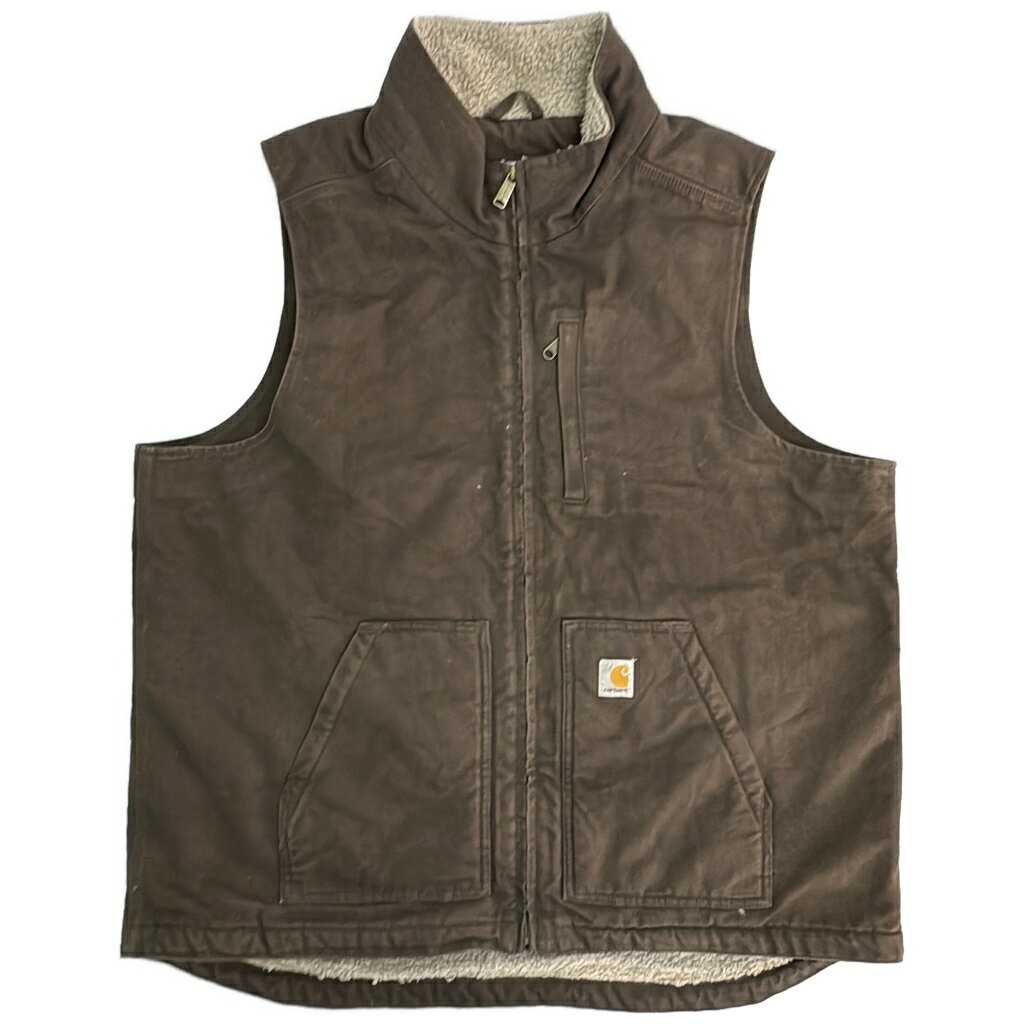 Carhartt ダックベストUSA製 ダークブラウン V02DKB Sサイズ y9015-1.jpg