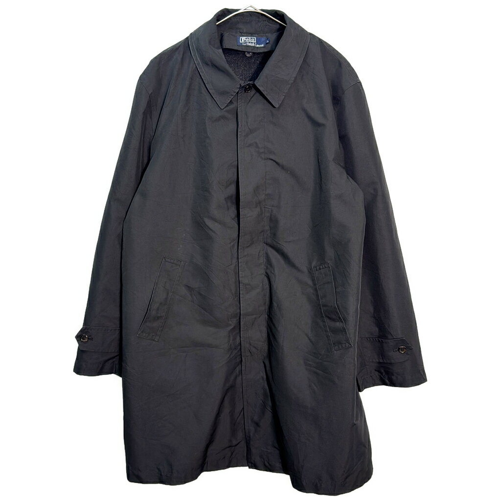 【極美品】ラルフローレン　ステンカラーコート　ネイビー　綿100% M y9388-1.jpg