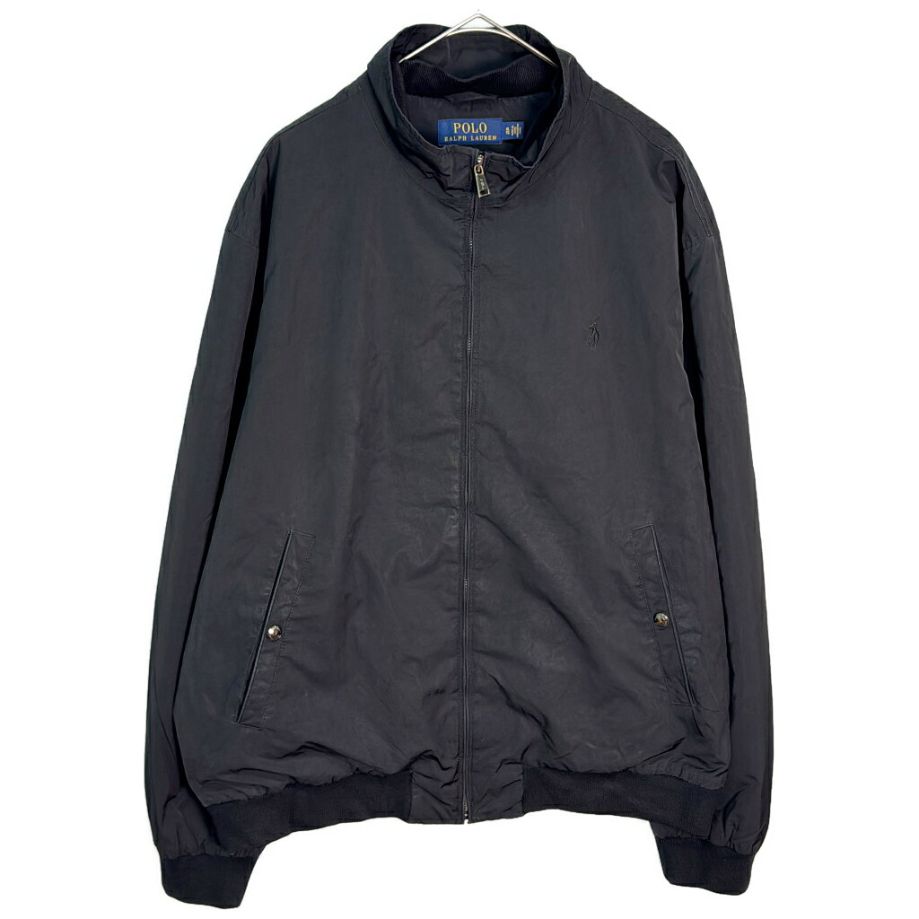 ま*ん様 Polo Ralph Lauren ブラック ナイロンジャケット y9629-1.jpg