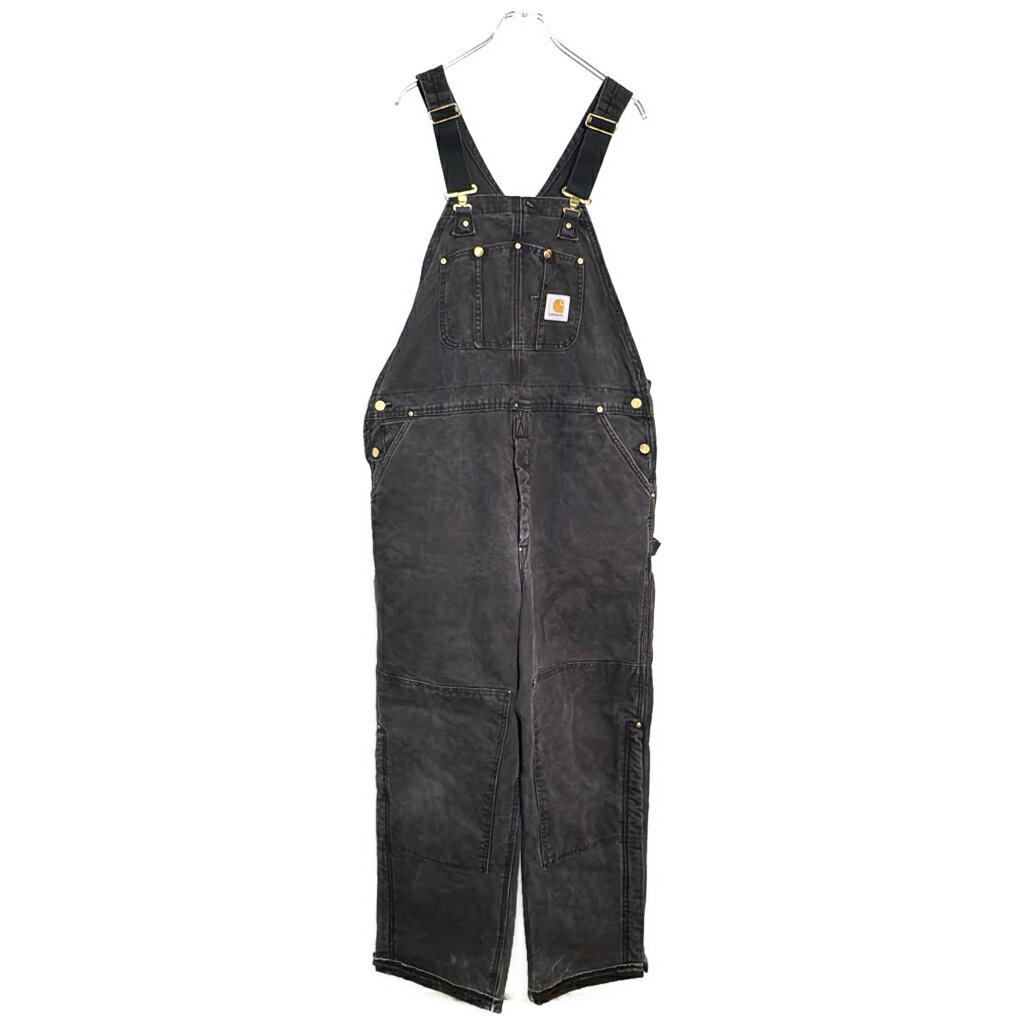 ✨大幅値下げ✨■Carhartt オーバーオール✨ハイブリーチ黒44✖32インチ y9639-1.jpg