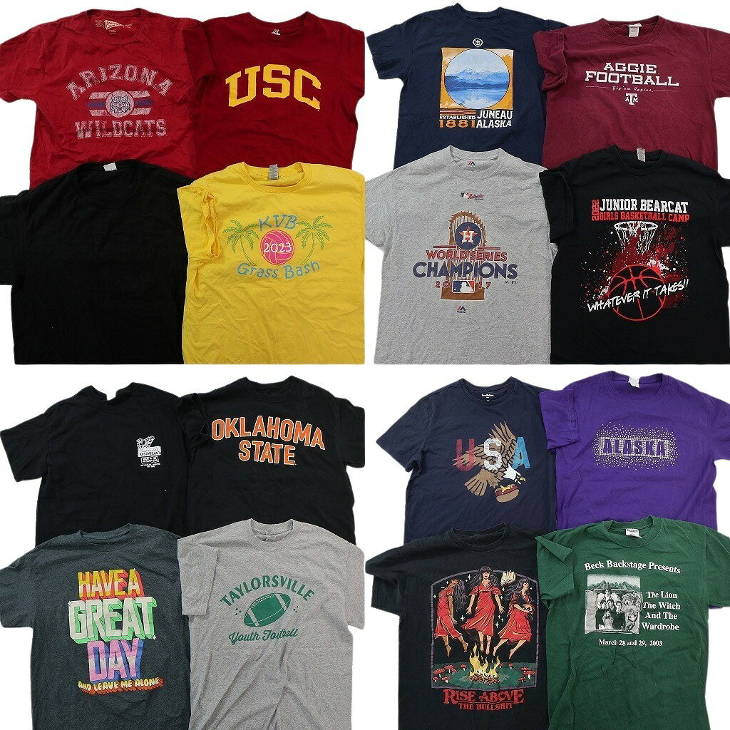 DESCRIPTION 商品名古着卸 まとめ売り プリント Tシャツ 16枚セット ( メンズ M ) カレッジ風 プロチーム MLB アストロズ 中古 古着 NG4305 性別メンズ※記載のない性別の商品が含まれてる場合がございます。 サイズ/枚数M-16枚※サイズ表記のないものを、こちらの主観で振り分ける場合もあります。 合計枚数16枚セット その他 状態全て検品済み、経年の着用感、多少の汚れ、ダメージが含まれます。ジャンクや酷いダメージは取り除いております。 ※あくまで人の手での選別という点ご理解頂き、見落としレベルはご了承下さい。 商品管理番号NG4305 ABOUT ITEM商品撮影時の照明やお使いのモニター・ブラウザ等ご覧いただく環境により実物と商品画像の色が多少異なる場合がございます。全てアメリカからの輸入品ですがブランドやアイテムによりそれぞれサイズ感が異なります。生地の伸縮や厚み等、測定に多少の誤差が生じる場合がございますが、表記サイズと合わせまして実寸値を記載させていただいておりますので必ずご確認ください。新品や未使用品と記載があるもの以外は全て中古品ですので、程度は異なりますが使用感がございます。状態は慎重に確認し商品説明や画像により記載しておりますが、全てを記載することは中古品の特性上困難です。ご不明な点やご質問がございましたらお気軽にお問い合わせください。