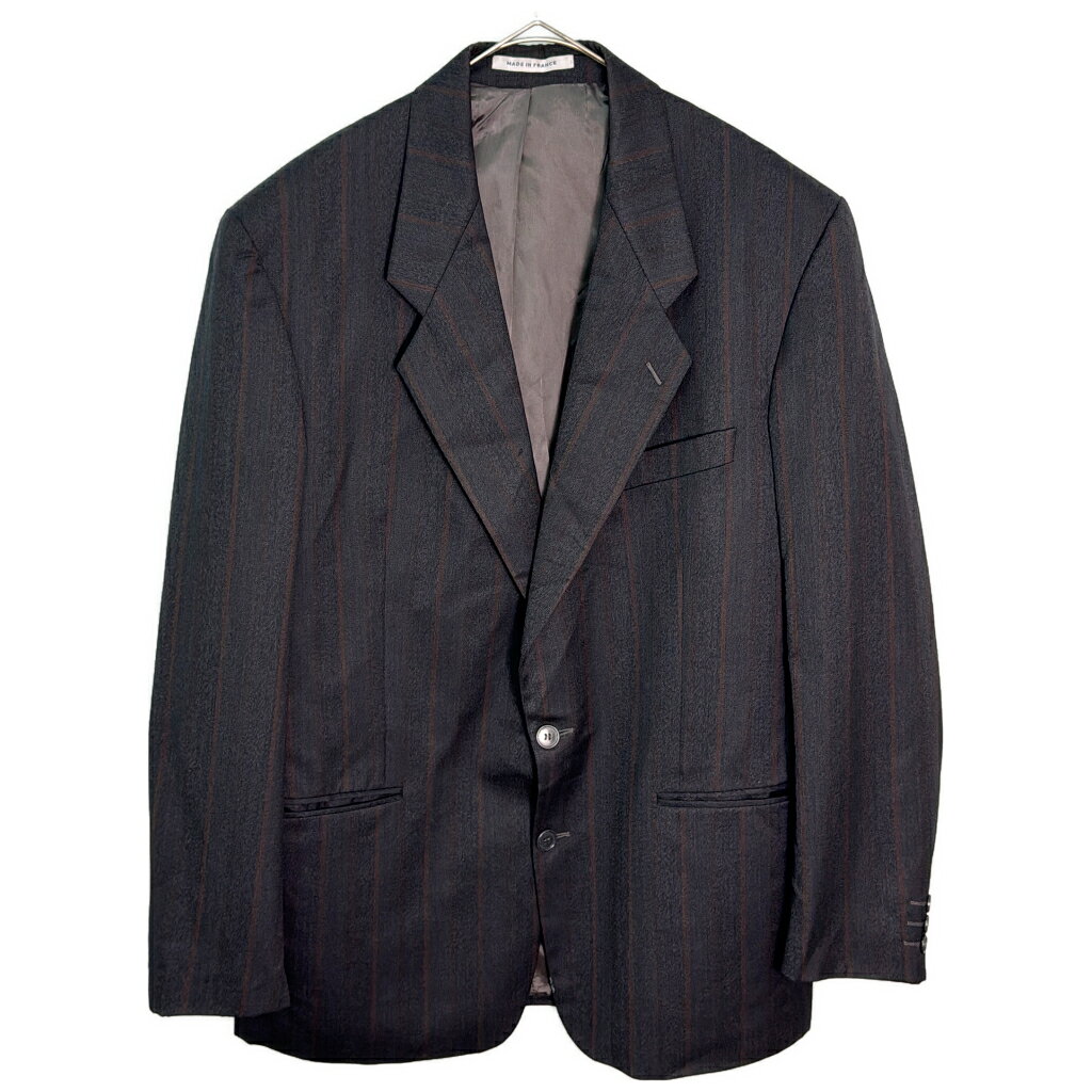 90年代 フランス製 YVES SAINT LAURENT / イヴ サンローラン テーラードジャケット ストライプ グレー (メンズ S相当) 中古 古着 Z0408