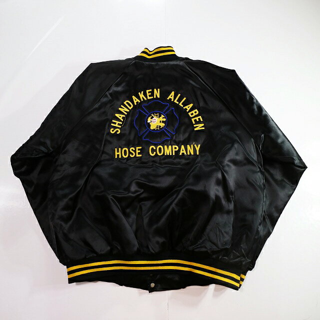 【中古】 80s USA製 Wear Guard ナイロン スタジアム ジャケット スタジャン (2XL) k8891