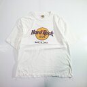 【中古】00s Hard Rock CAFE バルセロナ ロゴ Tシャツ ハードロックカフェ(LARGE) k9246