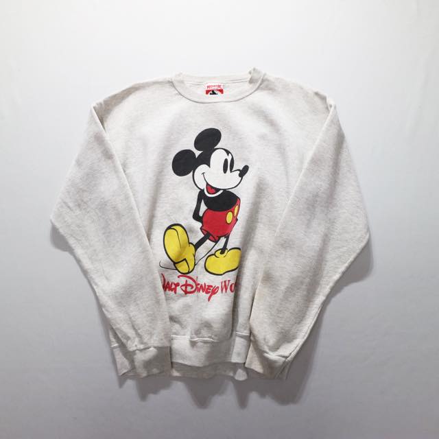 90s USA Disney MICKEY,INC ~bL[ }EX XEFbg Vc LN^[ fBYj[(MEDIUM)l8551