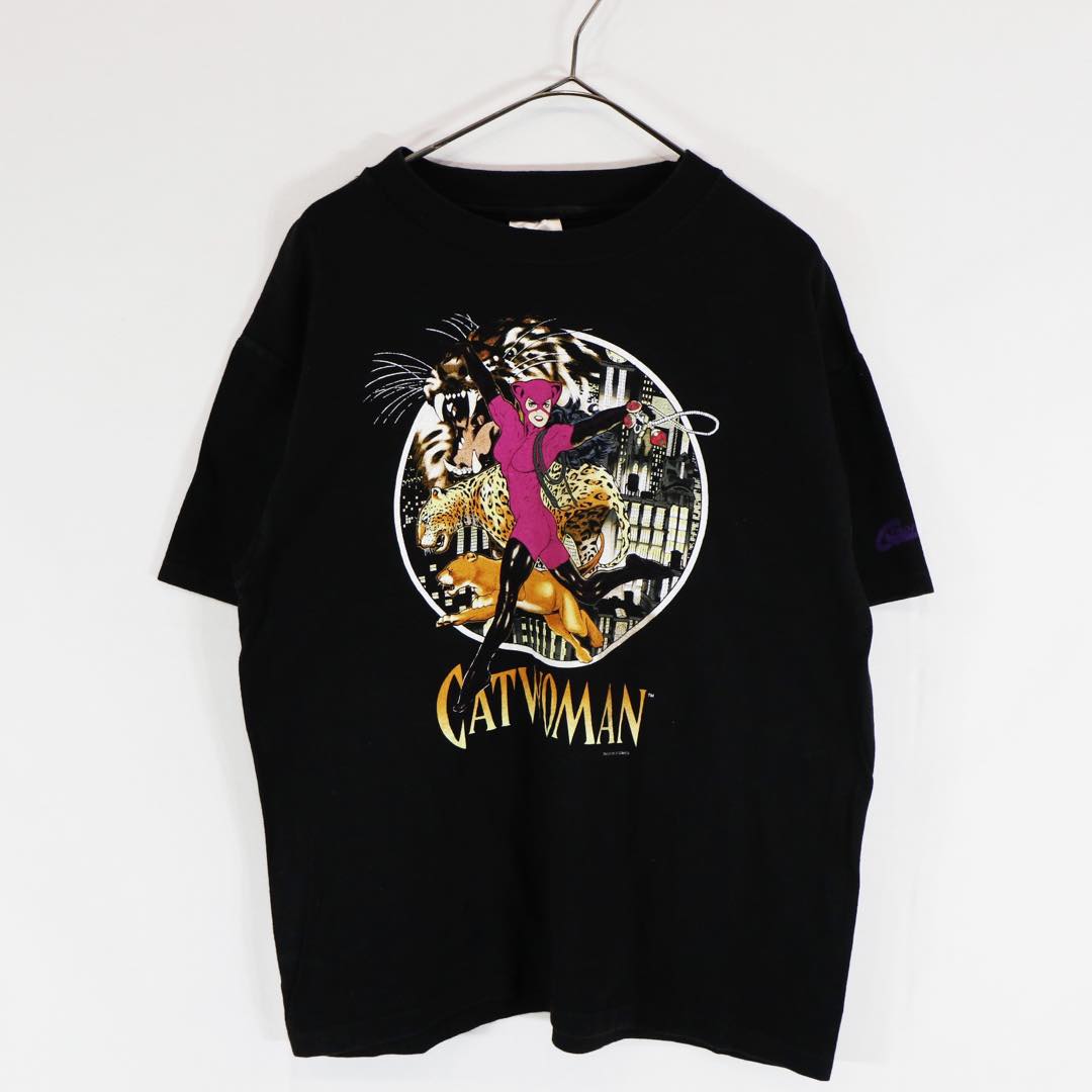 90s USA製 Hanes DC COMICS "CATWOMAN" Tシャツ DCコミックス キャラクター キャットウーマン(L) n1569