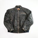 90s Harley Davidson レザー シングル ライダース ジャケット ハーレー ダビッドソン バイク(XL-REG) k6374