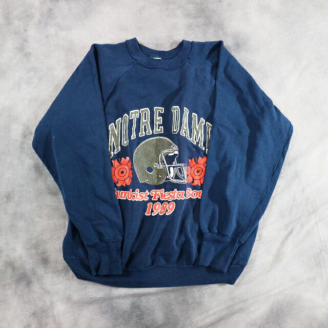 80s USA製 SIGNAL "NOTRE DAME 1989"スウェット シャツ アメフト フットボール(XL) k1472