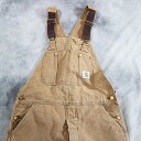 90s USA製 Carhartt ダック地 裏キルティング オーバーオール カーハート ワーク(36×34) k1565