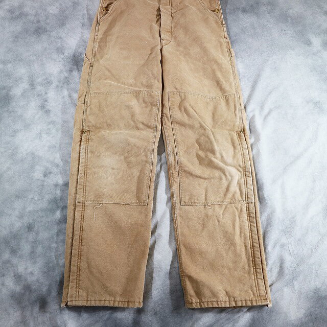 【中古】 90s USA製 Carhartt カーハート ダック地 裏キルティング ワーク オーバーオール(36×34) k1565