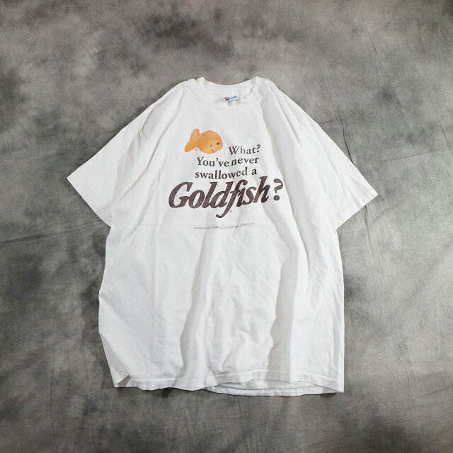 【中古】 90s USA製 Hanes ヘインズ Tシャツ Gold Fish ゴールドフィッシュ(X-LARGE) k2645