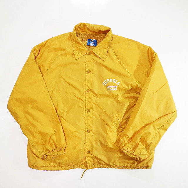 90s USA製 Champion GEORGIA TECH ナイロン フリース コーチ ジャケット チャンピオン カレッジ(X-LARGE) k3475