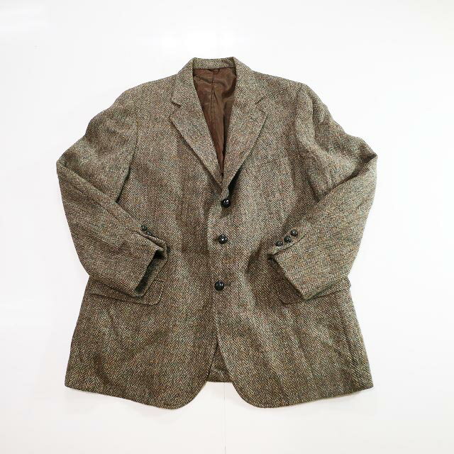 80s USA製 Levine 039 s Harris Tweed ウール テーラード ジャケット ハリスツイード(46-REG) k4931