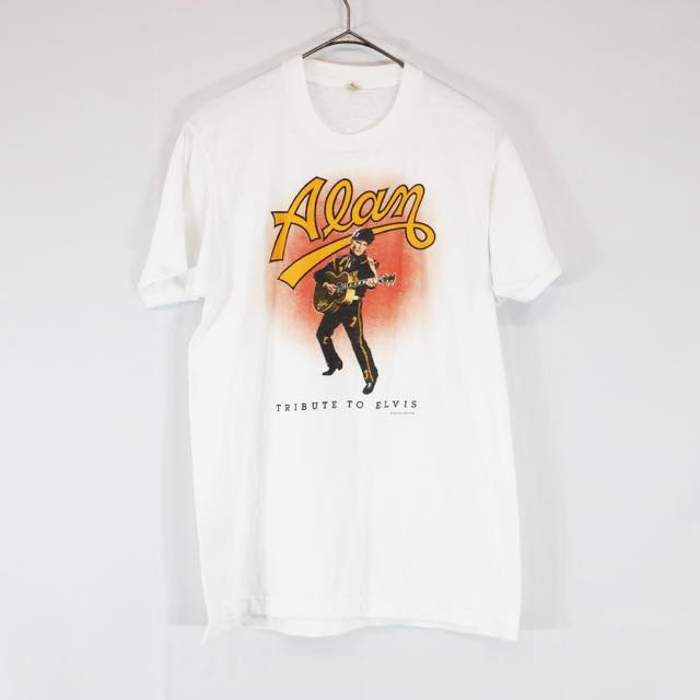 80s USA製 SCREEN STARS Alan TRIBUTE TO ELVIS Tシャツ スクリーンスターズ(L)m6891