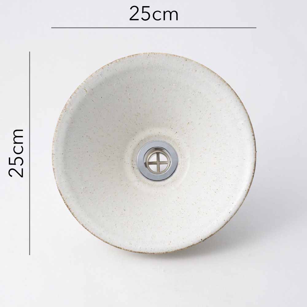 【送料無料】【信楽焼】へちもん 御影白　すり鉢手洗い鉢SS