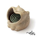 【送料無料】【信楽焼】へちもん あくび猫 かやり(線香フック付)