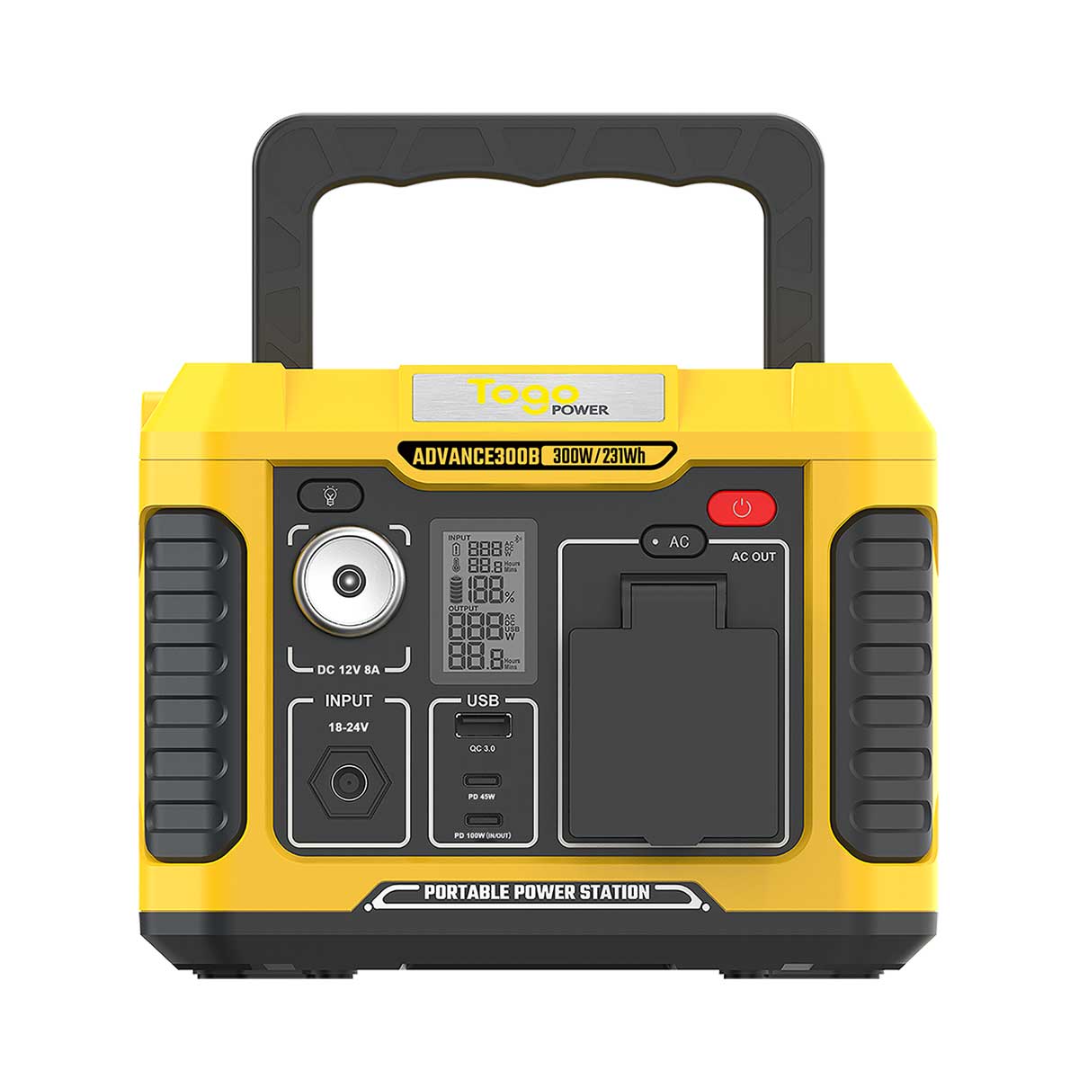 Togo Power ADVANCE AD300B 300W 瞬間最大400W ポータブル電源 電源 ソーラーパネル 防災推奨 防災 アウトドア キャンプ 災害 停電 スマートフォン 大容量 AC DC USB-A USB-C PD 100W LED パススルー 軽量 コンパクト デバイス対応 長寿命 長期保証 コンピューケースジャパン hecmarket-10000020 HEC MARKET 楽天市場店 サンプル画像2