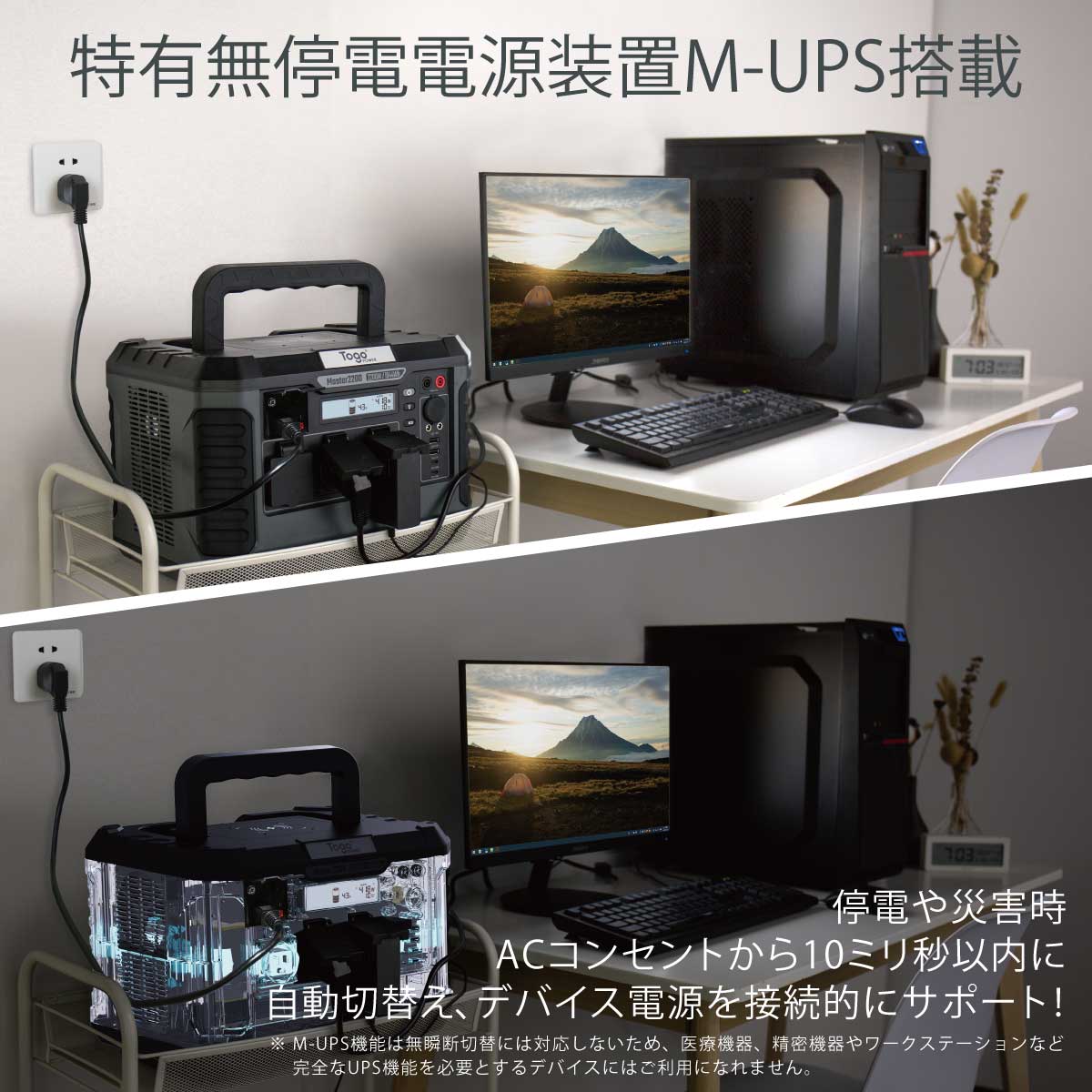 Rakuten - Togo Power Master TPS1800 1800W 瞬間最大3600W UPS ポータブル電源 電源 ソーラーパネル 防災推奨 防災 アウトドア キャンプ 災害 停電 スマートフォン 大容量 AC DC USB-A USB-C PD 60W LED パススルー 軽量 コンパクト 長寿命 コンピューケースジャパン