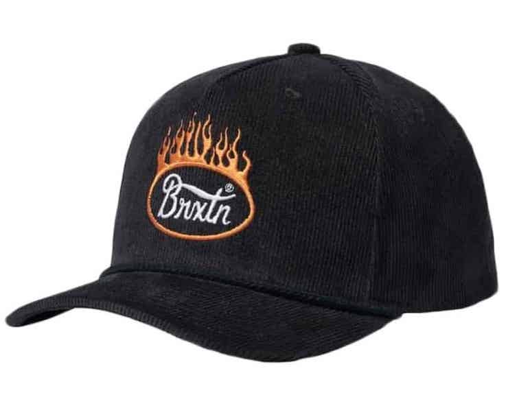 Brixton Parsons Flame C MP Snapback Hat Cap Black Lbv 