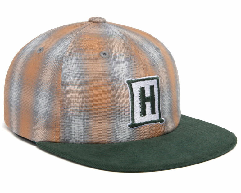 HUF Plaid 6 Panel Hat Cap Orange Lbv 