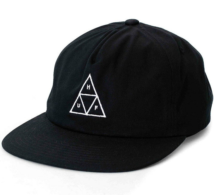 HUF Triple Triangle Snapback Hat Cap Black Lbv 