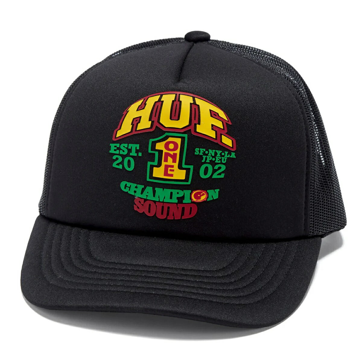 HUF Champion Sound Trucker Hat Cap Black キャップ 送料無料