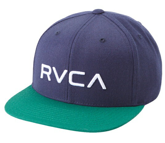 RVCA Twill Snapback Hat Cap Navy / Green 캡 무료 배송