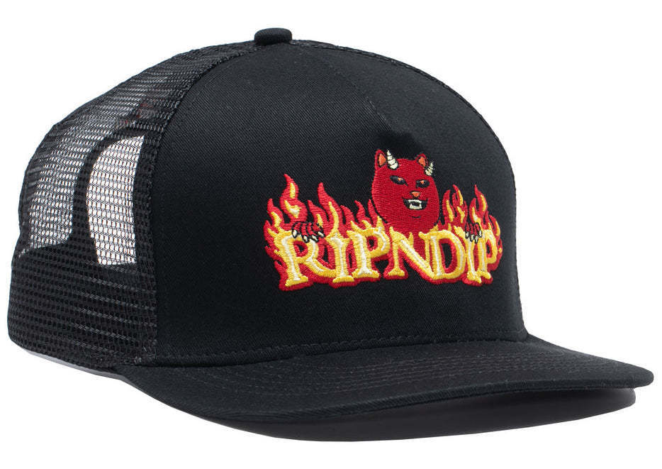 Ripndip Devils Work Trucker Hat Cap Black Lbv 